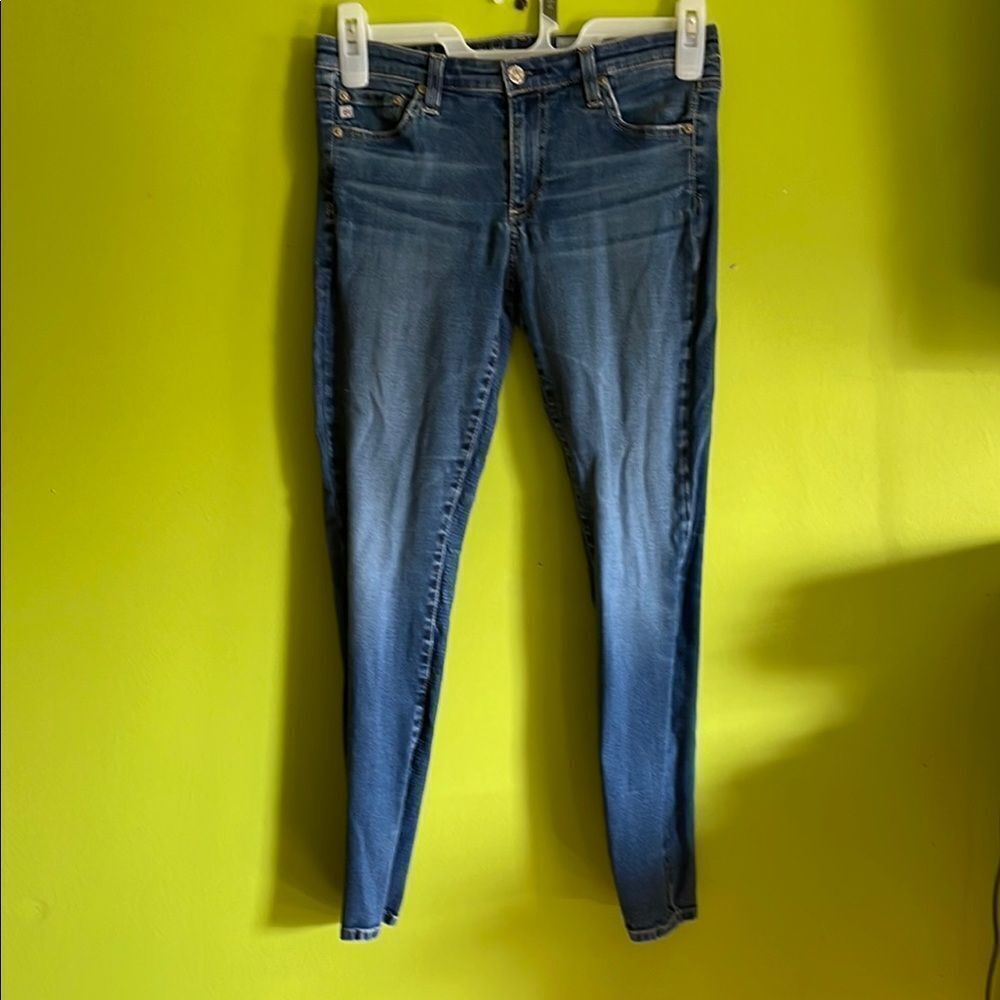 AG Adriano Goldschmied Stretch Super Skinny Ankle Denim Jeans Waist Size 28"